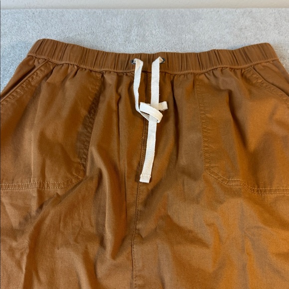 Pact Organic Cotton Daily Twill Skirt Size L Camel NWT Stretch Pockets - Picture 9 of 9